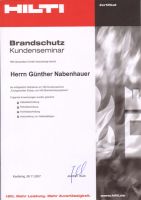 Teilnahmebestätigung Seminar  Brandschutz [Nov. 2007]