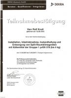 Teilnahmebstätigung DEKRA Lehrgang Split- Raumklimageräte [Sept. 2007]