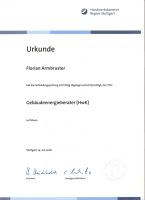 Urkunde Gebäudeenergieberater (Handwerkskammer) [Juli 2008]