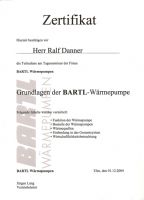 Zertifikat Schulung Wärmepumpe [Dez. 2004]