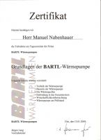 Zertifikat Schulung Wärmepumpe [Jan. 2009]