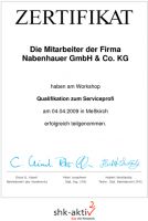 Zertifikat Workshop Qualifikation zum Serviceprofi [Apr. 2009]